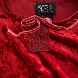 Children’s Place velvet red shirt